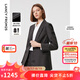 朗姿【Basic衣櫥】純羊毛職業(yè)輕商務(wù)西裝外套春春新氣質(zhì)款西服 中灰色2 M