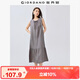 佐丹奴裙子女度假風(fēng)綁帶圓領(lǐng)荷葉邊下擺背心連衣裙女05465083