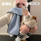 BIBK日本圍巾秋冬季女灰粉毛絨圍脖韓系氛圍感保暖護(hù)頸披肩外搭2025新 粉色