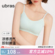 ubras無尺碼小涼風(fēng)輕薄透氣涼感華夫格吊帶細(xì)肩帶夏不悶汗內(nèi)衣女文胸罩 【文胸】薄荷奶糖色 均碼 背心款-(100-130斤)