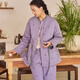 朵朵·可可薄款夾棉 雙色雙面提花 新中式套裝 紫色 M (160)