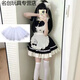 貓咪餐廳lolita女仆連衣裙cos服裝二次元圍裙日系洛麗塔可愛(ài)女裝 黑色套裝+裙撐 S
