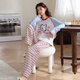 芬騰可安新款睡衣女款春秋季長(cháng)袖高級感圓領(lǐng)套頭女士甜美風(fēng)家居服兩件套裝