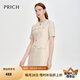 PRICH【金銀絲】法式復(fù)古小香風(fēng)收腰連衣裙夏季新款顯瘦裙子女七夕禮物 64乳白色 S 160