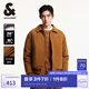 杰克·瓊斯（JACK&JONES）男裝衣服秋冬新款寬松燈芯絨夾克保暖外套短款羽絨服男可拆卸毛領 F09 橡膠棕 M 175