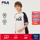 FILA【涼感】斐樂兒童童裝上衣2025年秋季新款男大童純棉短袖T恤 云菇白-WT 165