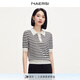 娜爾思（NAERSI）商場同款時尚簡約修身POLO領(lǐng)套頭毛針織衫女夏季新款 白色 XL
