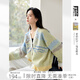 對白藝術(shù)畫作聯(lián)名芝麻底提花毛衣開衫女2025秋季新款羊毛針織外套 落日黃 S
