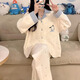南木熊睡衣女秋冬款長(cháng)袖長(cháng)褲2025新款卡通可愛(ài)甜美大碼寬松家居服套裝 波點(diǎn)狗M碼【80-100斤】