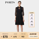 PORTS寶姿春季新品女裝鏤空花卉衣袖休閑風(fēng)連衣裙ALP8D023JWP052 黑色 M (6)