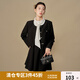 獨束大碼女裝經(jīng)典氣質(zhì)學院風套裝冬裝高腰背帶短裙短外套時尚套裝 學院黑外套 2XL (尺碼：4) (尺碼：4)