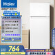 海爾（Haier）123升小冰箱冰箱雙開門二級(jí)能效節(jié)能省電黑金凈化保鮮租房家用冰箱宿舍迷你BCD-123GHTMZ0WV