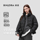 冰潔BINJORA 2025秋新品95絨立領(lǐng)短款羽絨服女菱格輕薄外套 J5300DB30 玄巖黑 M 165/88A 【體重約55-75KG】拍小一碼