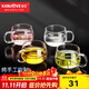 金灶（KAMJOVE） 玻璃茶杯套裝 辦公茶杯水杯花茶杯 帶把小杯子耐熱玻璃品茗杯 4小杯K-105【80ml】