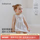 babylove女寶寶連衣裙夏季薄款甜美舒適公主裙洋氣棉麻刺繡背心裙子 自由絮語 80