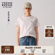 Teenie Weenie小熊短袖T恤女2025年春夏新款基礎(chǔ)時(shí)尚易搭刺繡圓領(lǐng)T恤上衣女 象牙白 M 165