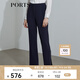 PORTS寶姿 商場(chǎng)同款新品女裝高腰開(kāi)衩微喇長(cháng)褲SL8P001NWB011 黎霧藍 S (4)