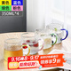 唯銘諾（WEIMINGNUO）錘紋玻璃杯家用泡茶杯耐熱加厚喝水杯帶把啤酒杯子套裝 四色350ML