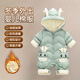 JEEMERY嬰兒衣服棉服外出冬季連體衣冬裝6-12個(gè)月寶寶0-3-6個(gè)月秋冬加絨 綠色小鹿 90cm （建議12-24個(gè)月）