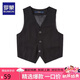 羅蒙兒童西裝馬甲男童鋼琴黑色馬甲學(xué)生主持人演出服男孩禮服 黑色160