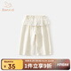 班喜迪女童褲子夏裝薄款2025新款洋氣寶寶休閑九分褲夏季兒童直筒闊腿褲 米色 110