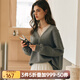 Olrain【七夕】歐芮兒法式V領(lǐng)衛(wèi)衣女春季2025新款別致蕾絲休閑套頭衫 高階灰 S