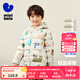 迷你巴拉兒童羽絨服男女童厚款保暖連帽棉服防風(fēng)保暖羽絨外套【防水透濕】 白紫色調 110