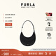 芙拉（FURLA）【七夕禮物】DELIZIA牛皮迷你女士單肩包腋下包月牙包時髦高級感 黑色