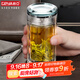 格亞（GEYA）高檔鈦晶抗菌玻璃杯高顏值鈦杯水晶雙層玻璃水杯子玻璃茶杯禮盒 