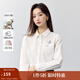 茵曼（INMAN）純棉趣味刺繡長袖襯衣女2025春秋款通勤百搭減齡舒適襯衫上衣 米白 M