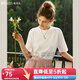 Olrain歐芮兒法式白色短袖T恤女夏季新款寬松愛(ài)心刺繡上衣 白色 M