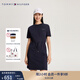 TOMMY HILFIGER夏季女裝經(jīng)典1985休閑簡(jiǎn)約字母收腰顯瘦圓領(lǐng)短袖連衣裙42534 藏青色DW5 L