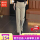紫昕月高端正品西裝直筒休閑褲女士2025春秋季新款通勤百搭洋氣顯瘦長褲 卡其色 M