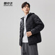 雪中飛（SNOWFLYING）輕薄款羽絨服短款25秋冬立領(lǐng)休閑百搭保暖90鴨絨外套男黑色XL