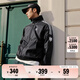 adidas休閑簡約三條紋梭織立領(lǐng)夾克外套男裝秋季阿迪達(dá)斯三葉草 黑色 (偏小，推薦買大1碼)   XL