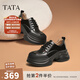 他她（TATA）英倫厚底小皮鞋女鞋學(xué)院運動(dòng)深口單鞋2025春新款CCJ03AM5 黑色 38