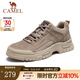 駱駝（CAMEL）登山鞋秋冬季新款男鞋加絨厚底休閑鞋徒步戶外工裝鞋 GE12237125卡其 40