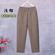 2025秋冬新款羊毛休閑褲女高腰寬松中老年媽媽褲直筒褲松緊腰長(cháng)褲 淺咖【春秋厚款】 2XL