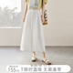 對白【100棉牛仔裙】松弛感白色半身裙女2025夏新款休閑百搭A(yù)字裙 牛仔白 S