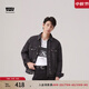 Levi's李維斯情侶同款美式寬松時(shí)尚休閑街頭情侶牛仔棉服夾克外套 黑色 M