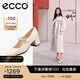 愛(ài)步（ECCO）瑪麗珍鞋女鞋 2025年夏季倪妮同款高跟鞋淺口單鞋 型塑290963 石灰色29096301378 37
