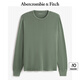 ABERCROMBIE & FITCH男裝25春季美式復(fù)古舒適百搭寬松華夫格圓領(lǐng)長袖T恤KI124-4532 綠色 L (180/108A)