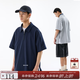 熊貓·本25SS夏季男士寬松拉鏈短袖polo240G休閑百搭簡約潮流運動上衣 深藏青 M