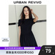 UR夏季新款女裝都市氣質(zhì)垂感修身短袖連衣裙UWU740046 正黑 S
