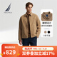 諾帝卡（NAUTICA）【單件直降】春夏新款經(jīng)典簡(jiǎn)約挺闊有型翻領(lǐng)薄外套夾克男JO4306 深卡其2BB M