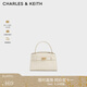 CHARLES&KEITH鱷魚紋凱莉包手提斜挎婚包包女包生日禮物CK2-50270880-1 Ivory象牙色 S
