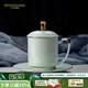 華光陶瓷 骨瓷水杯茶杯帶蓋 華青瓷茶杯套裝 辦公杯會議杯 絲路華青