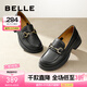 百麗（Belle）樂(lè)福鞋女商場(chǎng)款舒適軟底JK小皮鞋單鞋A5V1DAA4 黑色 37
