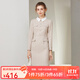 經(jīng)典故事（JANE STORY）經(jīng)典故事小香風(fēng)連衣裙女秋季2025新款質(zhì)感釘珠高級感法式氣質(zhì)長(cháng)裙 杏色 XL