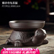 唐豐創(chuàng)意斗笠茶漏全陶瓷一體過(guò)濾茶葉功夫茶具濾茶器紫砂茶寵擺件茶隔 紫砂壽龜茶漏